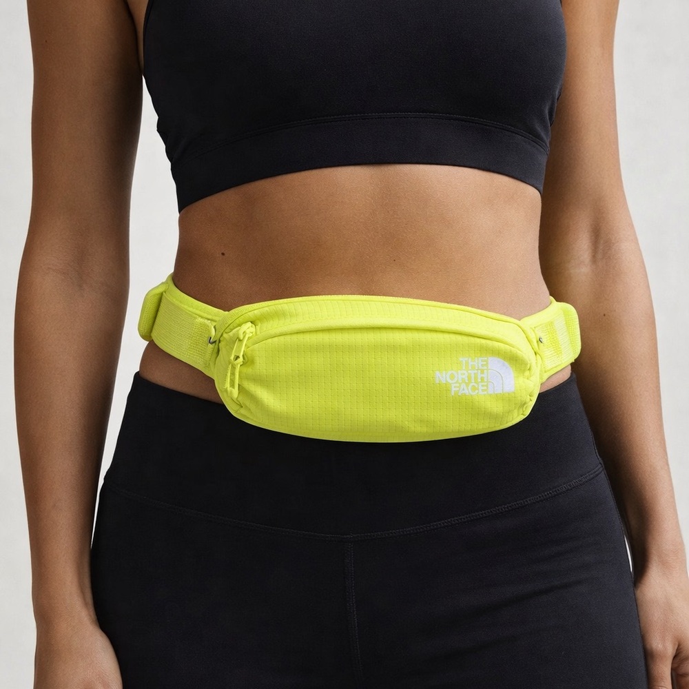 SOLD The North Face Neon Yellow Reflective Running Fanny Pack Belt Bag